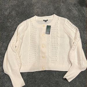 Wild fable, extra large, cropped, white, knit sweater.